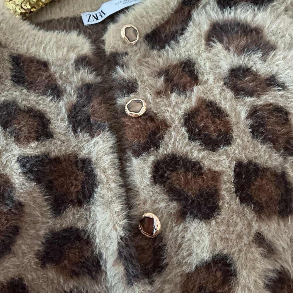 Leopard ZARA  Print Button-Up Cardigan S - Picture 5 of 8